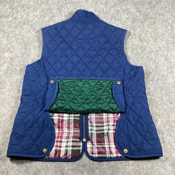 Lands End Puffer Vest Women’s Small Navy Blue Quilted Outdoor Pockets Vents - Picture 7 of 16